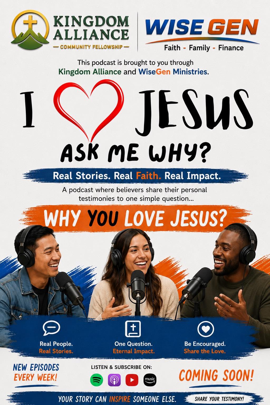 Podcast ministry team sharing stories about Jesus