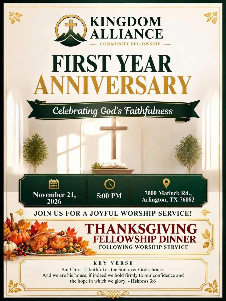 Kingdom Alliance Community Fellowship First Year Anniversary